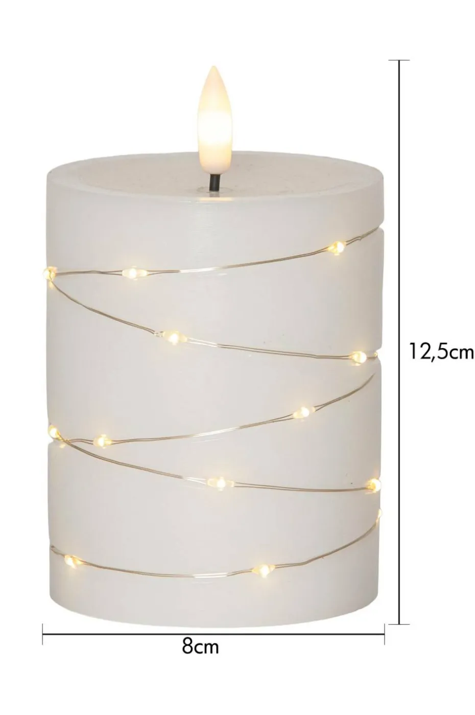 Star Trading LED-Taperlys Flamme Metal 2-p 39cm