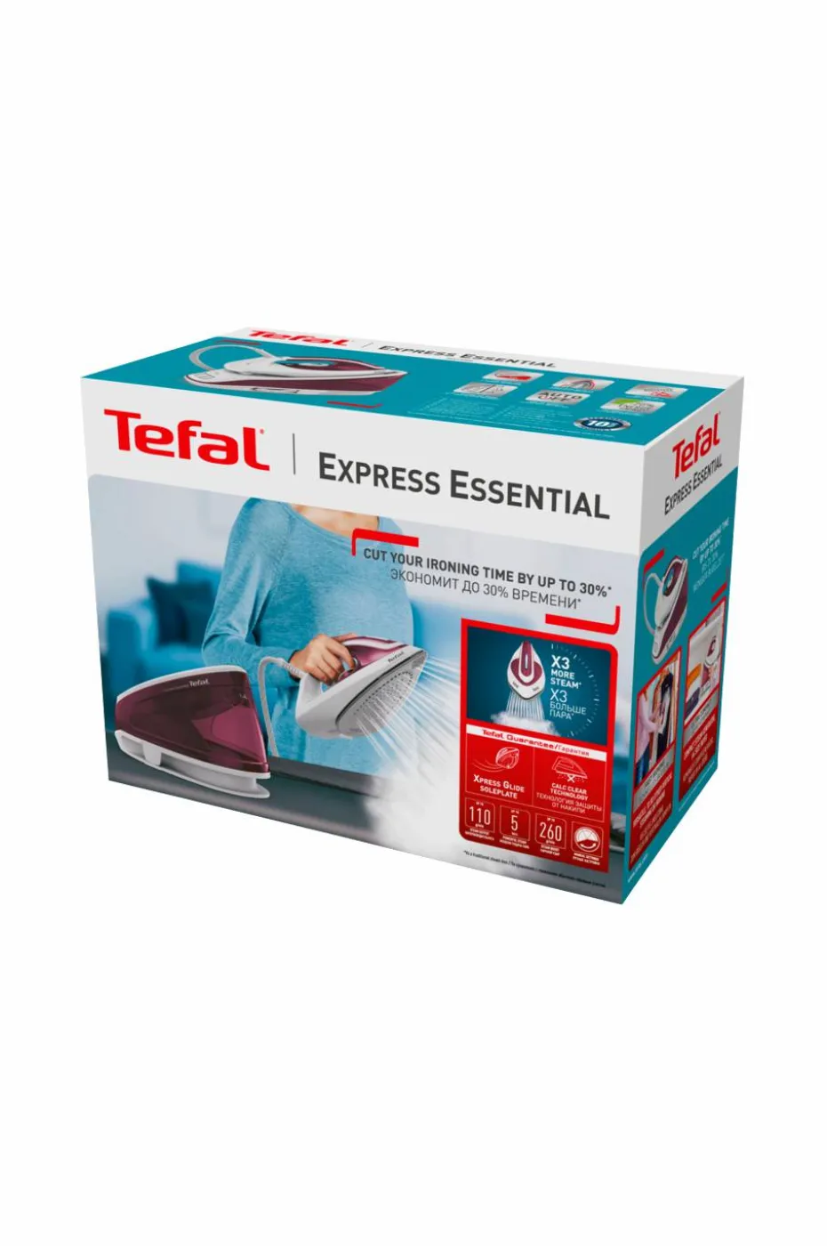 Tefal Dampstasjon Express Essential Steam Generator Purple SV6110E0