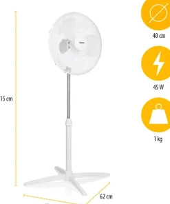 Tristar Gulvvifte Justerbar høyde 85-115 cm
