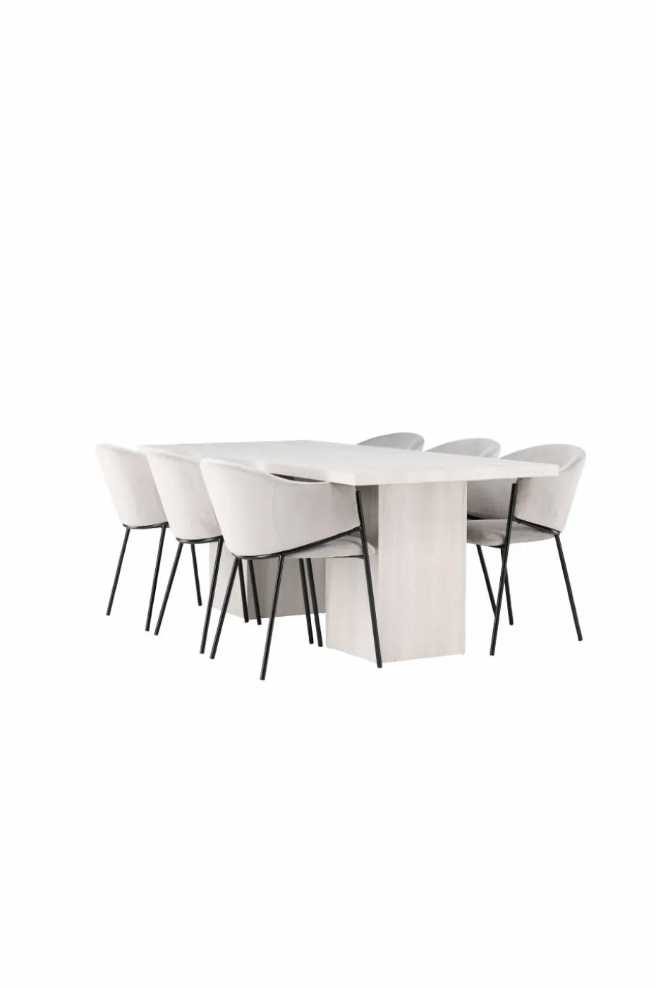 Venture Home Spisegruppe Olga med 6 stk stoler Evelina