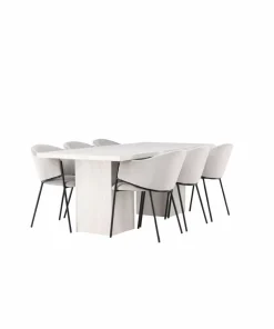 Venture Home Spisegruppe Olga med 6 stk stoler Evelina