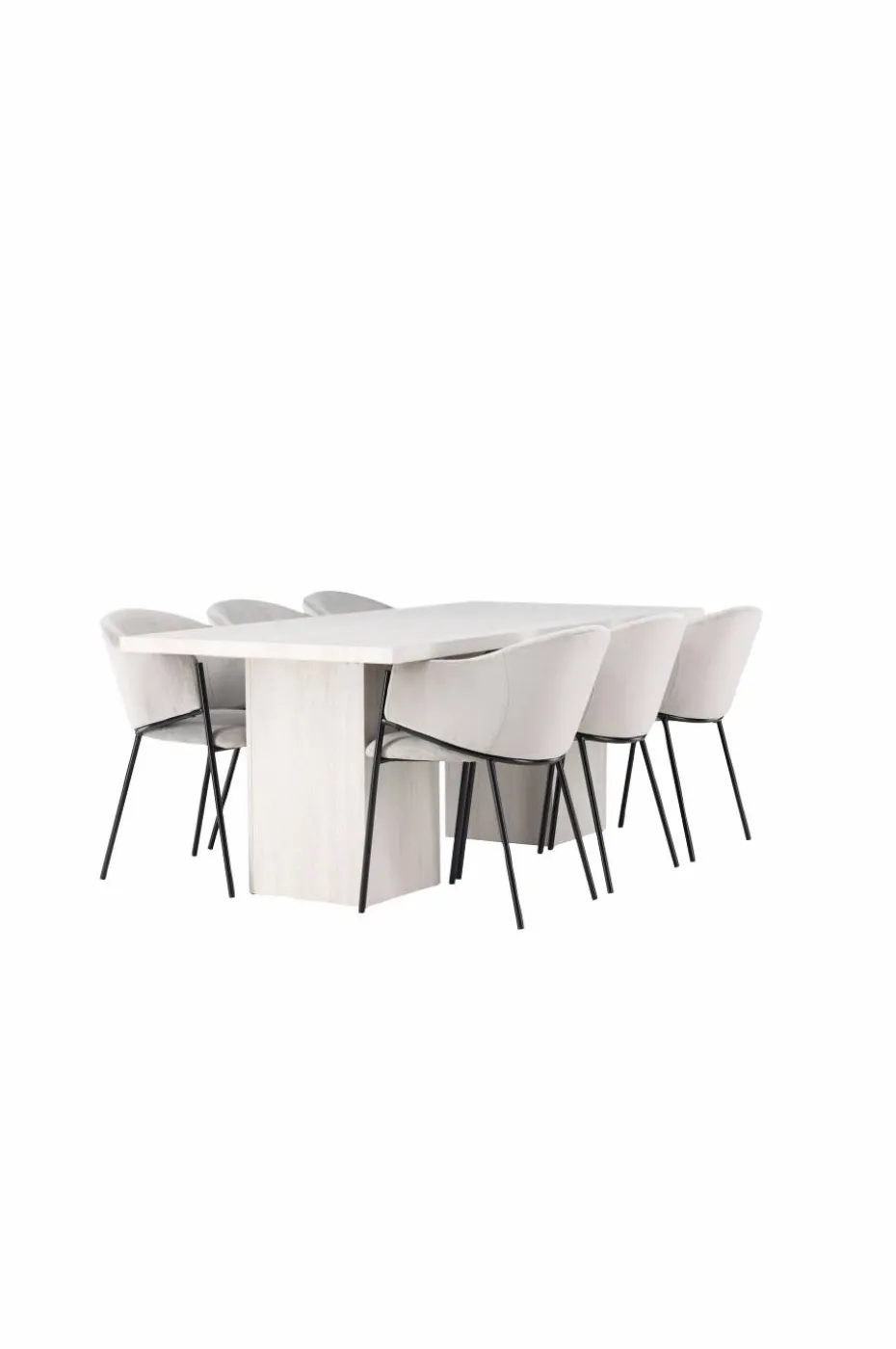 Venture Home Spisegruppe Olga med 6 stk stoler Evelina