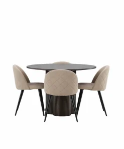 Venture Home Spisegruppe Olivia med 4 stk stoler Velvet