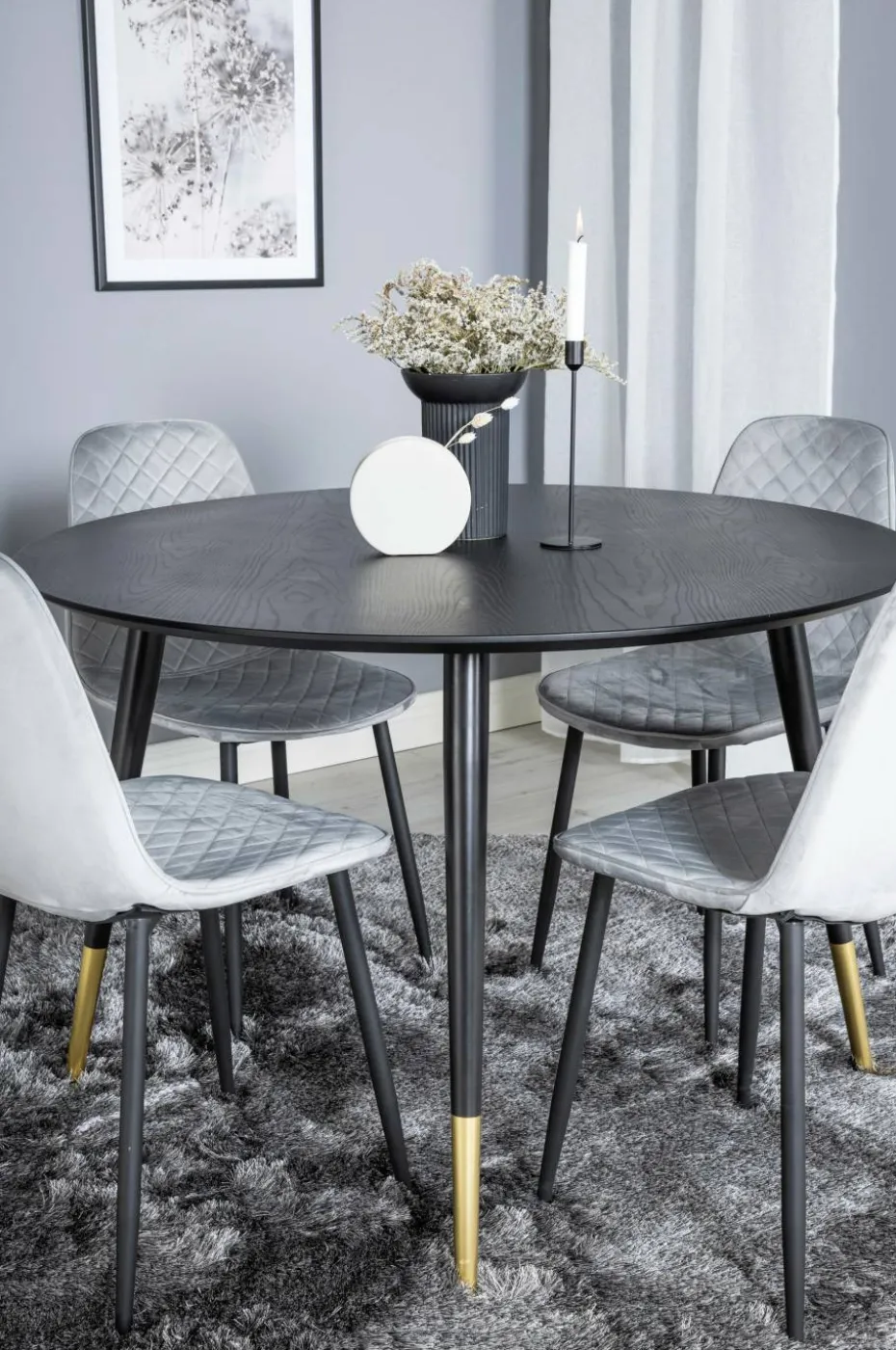 Venture Home Spisegruppe Dipp med 4 stk stoler Polar