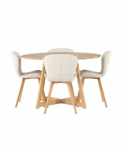 Venture Home Spisegruppe Yadikon med 4 stk stoler Lilja