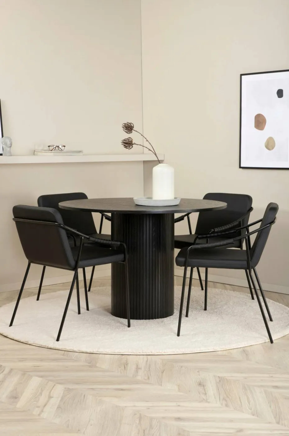 Venture Home Spisegruppe Bianca med 4 stk stoler Tvist