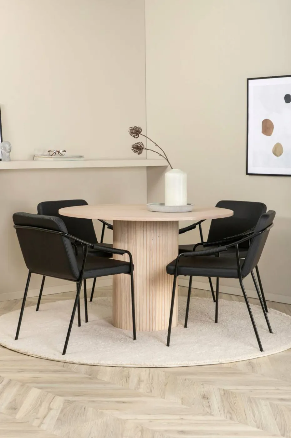 Venture Home Spisegruppe Bianca med 4 stk stoler Tvist