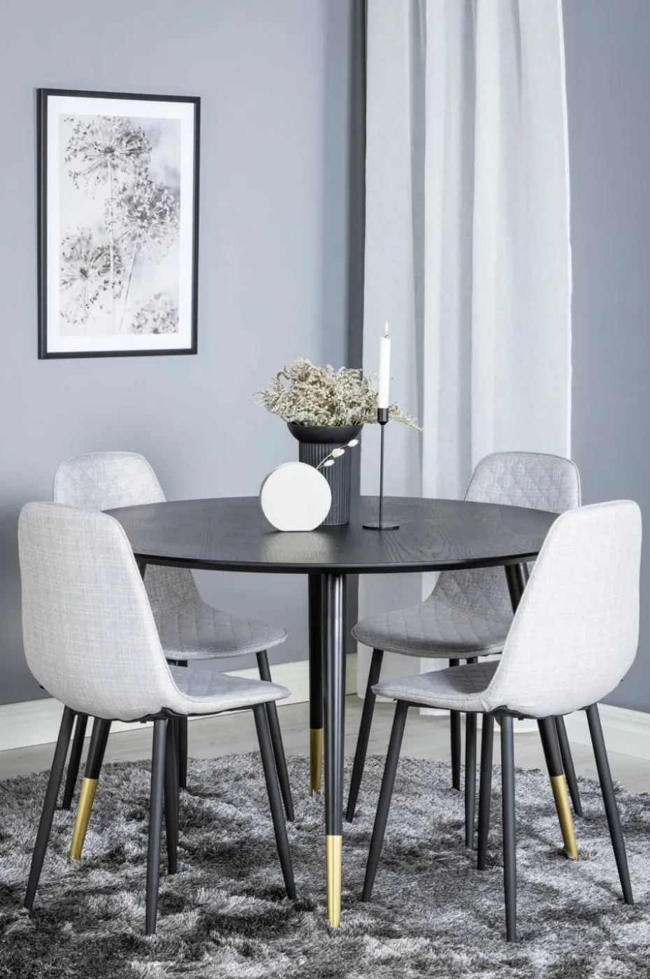 Venture Home Spisegruppe Dipp med 4 stk stoler Polar