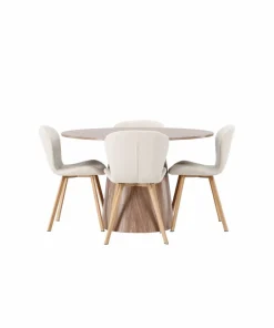 Venture Home Spisegruppe Lanzo med 4 stk stoler Lilja