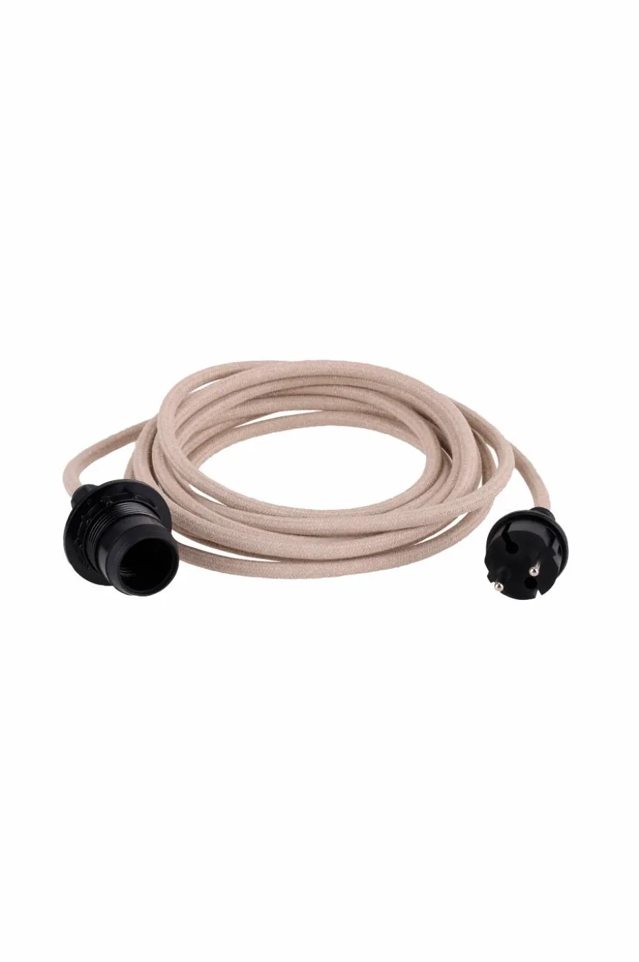 watt & VEKE Utendørs kabelsett tekstil Natural E27