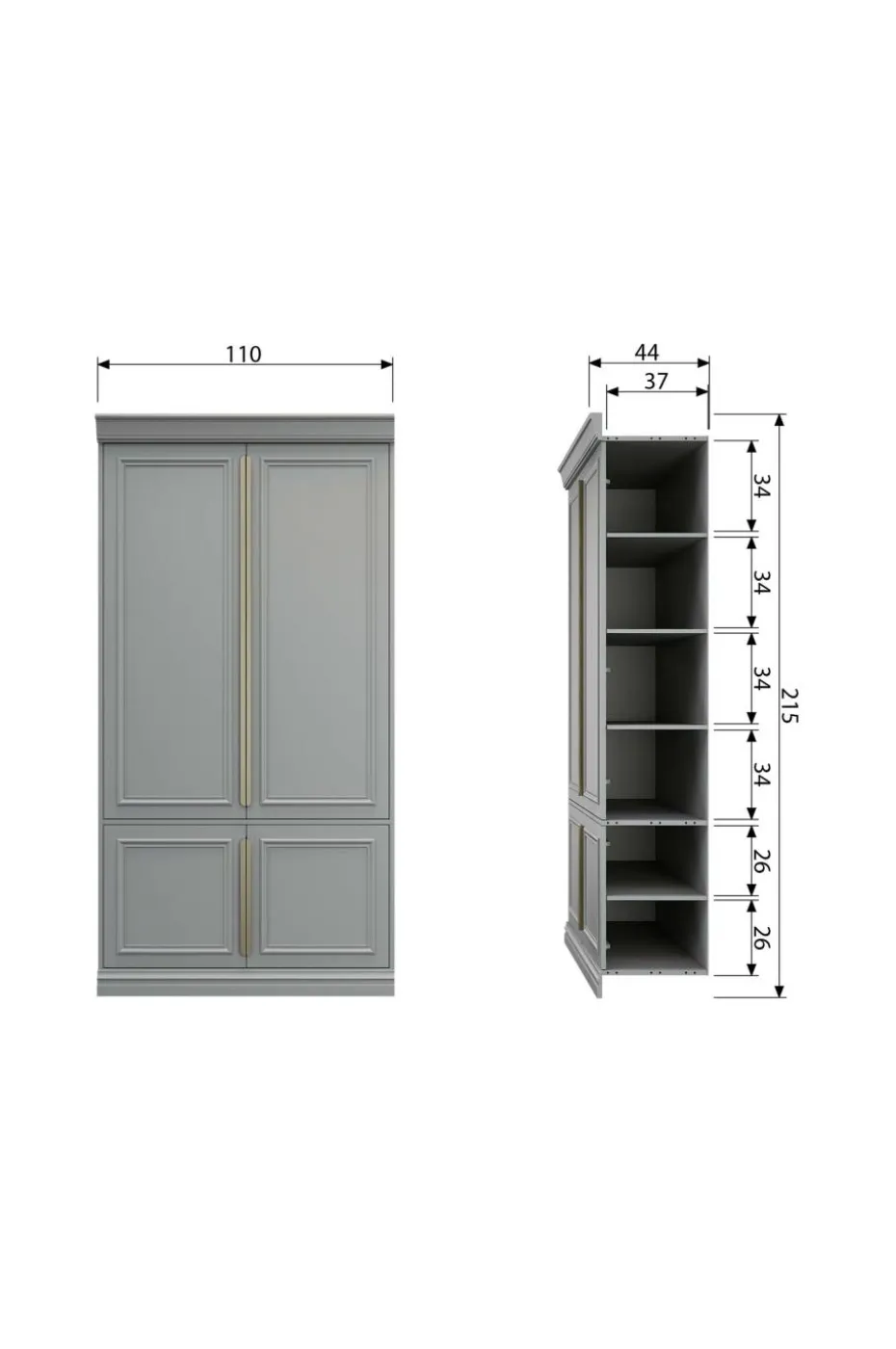 WOOOD Garderobeskap Organize, 215x110x44 cm