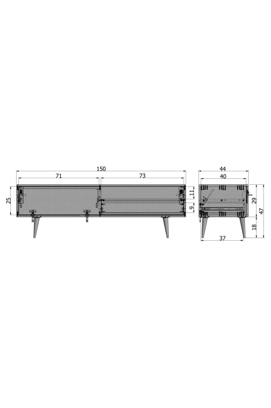WOOOD Mediebenk Tygo, 150 cm